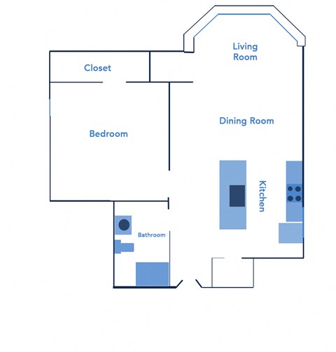 a floor plan of a living room with a dining room